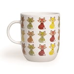 Excelsa Animals Tasse mug, 400 ML, Porcelaine, Blanc Renard 8.9x8.9x10.6 cm Blanc/Multicolore