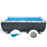 Kit piscine tubulaire Intex Ultra XTR Frame rectangulaire 5,49 x 2,74 x 1,32 m + Bâche à bulles + 20 kg de zéolite