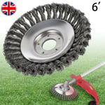 6"trimmer Head Grass Strimmer Solid Steel Wire Wheel Mower Weed Brush Cutter Uk