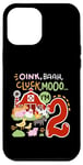 Coque pour iPhone 12 Pro Max Oink Baa Moo I'm 2 Farm Animals 2ème anniversaire 2 ans