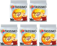 Tassimo Morning Café Coffee Pods x16 (Pack of 5, Total 80 Drinks) 