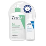 CeraVe - Routine Hydratante - Gel Moussant 473 ml + Lait Hydratant 88 ml - Nettoie, Hydrate & Préserve la Barrière Cutanée - Soins aux 3 Céramides Essentiels - Peau Mixte à Grasse