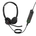 Jabra Engage 50 II Wired Stereo Headset with Link Call Control, Noise-Cancelling 3-Mic Technology and USB-C Cable - Works with all Leading Unified Communications Platforms such as Zoom & Unify - Black