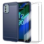 Case Compatible with NOKIA G42 5G Cover with 2 Pack Tempered Glass Screen Protector for NOKIA G42 5G, Slim Fit Soft TPU Shockproof Anti-Scratch Phone Case Cover - Navy