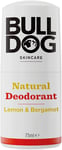 BULLDOG SKINCARE - Lemon and Bergamot Roll On Natural Deodorant For Men 75 ml