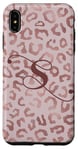 Coque pour iPhone XS Max Letter S Initial Leopard Rose Pink Cheetah Monogram