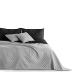 DecoKing Black steel silver, anthracite grey bedspread, two-sided quilting, Axel, Polyester, silver black, 260x280 cm