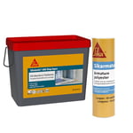 SIKA - Kit douche à l'italienne: Kit d'étanchéité sous carrelage 8m² - Prêt à l'emploi - Séchage rapide + Bande armature supplémentaire 10m x 20cm