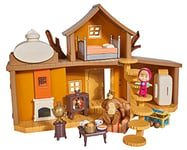 Simba - Masha et Michka - Maison de Michka 2 Etages - Fonctions Sonores - 2 Figurines + Nombreux Accessoires Inclus - 109301032WEB