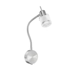 Lampe de lecture MIRAS avec col de cygne, interrupteur et prise, ampoule LED