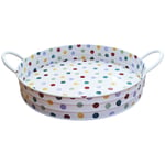 Emma Bridgewater Polka Dot Tray Round with Handles 38cm Metal Tea Serving