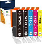 Lot de 5 cartouches d'encre ® - Cartouches PGI-570XL / CLI-571XL - 1 PGBK, 1 BK, 1 C, 1 M, 1 Y - Pour Canon Pixma MG5750, MG5751