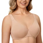 DELIMIRA Femme Soutien Gorge Minimiseur Forte Poitrine Invisible Grande Taille avec Armature Avoine Bruyère 95D