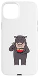 Coque pour iPhone 15 Plus Hippopotame mangeant des nouilles Ramen Animaux sauvages