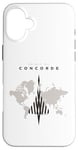 Coque pour iPhone 16 Plus Spirit Of Concorde Avion volant au-dessus de la carte du monde