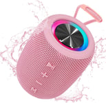 Enceinte Bluetooth Portable, Haut-Parleur Bt5.3 Sans Fil 20W Bluetooth Speaker Basses Riches 16H Avec Lumière Led, Supporte Radio Fm, Tf, Usb, Aux Pour Maison, Cyclisme, Extérieur, Voyages, Douche