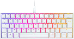 K65 Rgb Mini 60 % Clavier De Jeu Filaire Mécanique¿Switches Linéaires Cherry Mx Red¿Touches Pbt Double-Shot¿Compatible Icue¿Azerty Fr¿Pc,Mac,Xbox¿Blanc