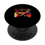 Gamer Heartbeat Jeu vidéo Garçon Homme Gamer PopSockets PopGrip Adhésif