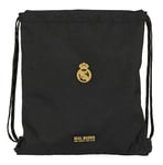 Real Madrid 3ème équipe - Grand sac à dos plat, idéal pour les enfants de différents âges, confortable et polyvalent, qualité et résistance, 35 x 40 cm, couleur noire, Noir , Estándar, Décontracté