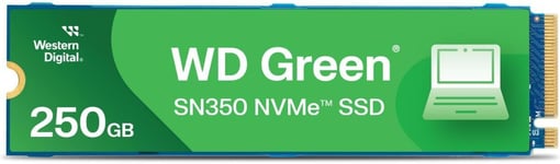 Disque SSD Interne WD Green SN350 NVMe Gen3 PCIe, M.2 2280, jusqu'à 2400 Mo/s 250 Go