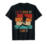 Let's Kick it I am 11 Soccer Football 11th Birthday Vintage T-Shirt