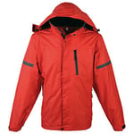 Schwarzwolf outdoor Veste coupe-vent pour homme - Matériau extérieur - Colonne d'eau : 30 000 mm - Respirabilité : 6 500 mvp - Capuche amovible - Bonete Men (S - rouge)