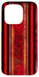 Coque pour iPhone 15 Pro Motif bordeaux rayé bohème rouge