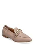 Biatracey Leather Chain Loafer Loafers Låga Skor Beige Bianco