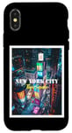 Coque pour iPhone X/XS Cool New York City Times Square Skyline Illustration Graphic