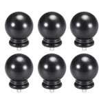 Curtain Rod Finials Plastic End,Total Size 49mm x 34mm Black 6pcs