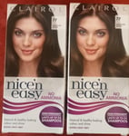 2X CLAIROL NICE AND EASY 77 MEDIUM ASH BROWN.