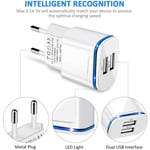 ACY USB-nätsladdsladdare, 3-pack 2.1A 5V 2-ports Universal LED Adapter för iPhone 11 XR X XS Max 8 7