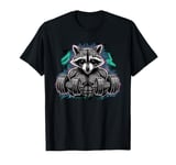 Funny raccoon Lifting Weights Gym Workout Animal Fitness T-Shirt