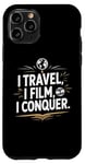 Coque pour iPhone 11 Pro I Travel I Film I Conquer Funny Vlogging Devise