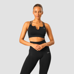 Ribbed Define Seamless Strappy Bra, Black