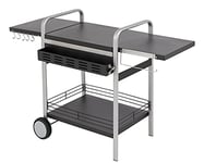 Tepro Table de Barbecue Universelle, Convient pour Barbecue de Table, Mobile, Surfaces latérales rabattables, décapsuleur, Porte-Rouleau de Cuisine, Crochet à Couverts, Dimensions : Environ 150,5 x