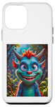 Coque pour iPhone 12 mini peluche mignon monstre fourrure coloful moelleux amical enfants diable