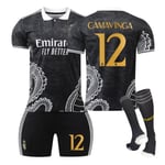 23-24 Real Madrid fotboll uniform drak mönster version barn och vuxna set sportlag uniform NO.12 CAMAVINGA 1 1 NO.12 CAMAVINGA 26