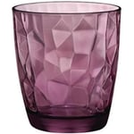 Ensemble de verres Bormioli Rocco Diamond 6 pièce (couleur rock, violet, verres à boire 305 ml, lavables au lave-vaisselle, verre à eau, pour cocktails/eau)