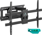 Support Mural TV Bras Articulé Long pour 42"" 120"" Grand TV & Panneau Interactif, Bras TV Mural Articulé Poids de 100 kg - Fixation Murale TV VESA 200x100-1000x600/Porte Tele M10-B Noir