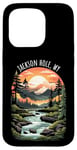 iPhone 15 Pro Jackson Hole Wyoming USA Scenic Mountain Retro Sunset Style Case