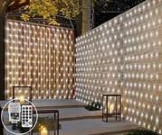 3M x 2M 200LED Outdoor Net Light Christmas Tree Light Mains Powered Mesh Light Outside Garden Light Linkable with Remote for Xmas Gazebo Fence Decor(White)