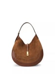 Polo Ralph Lauren Polo ID Suede Shoulder Bag, Cinnamon