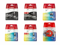 Canon Pg540 / Xl Black Cl541 / Xl Colour Ink Cartridges For Pixma Mg3250 Printer