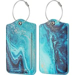 2 Pack Bagage Tags med Full Privacy Cover Namn ID-kort och Stai