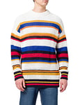 GANT Men's D1. Open Knit Stripe C-Neck Sweater, Multicolor, L