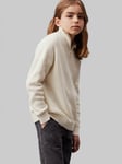 Calvin Klein Kids' Half Zip Monogram Sweater, Ivory