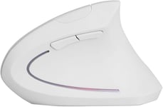 Souris Verticale, Souris Ergonomique sans Fil 2,4 GHz, Souris de Jeu Optique sans Délai, 3 Niveaux DPI Réglables 800/1200/1600 6 Boutons, pour PC, Ordinateur Portable(Blanche)