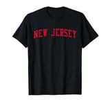 New Jersey NJ Varsity Style Garden State Red Grunge T-Shirt