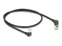 Delock Rj45 Nätverkskabel Cat.6A S/Ftp Slim 90° Vinklad Upptill/Nedtill 0,5 M Svart